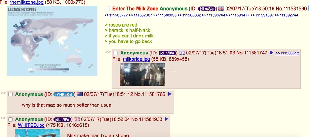 Screengrab via 4chan thread Enter The Milk Zone